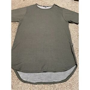 Rustic Dime Men XL Olive Green Longline Curved Hem Short Sleeve T-Shirt USA Made